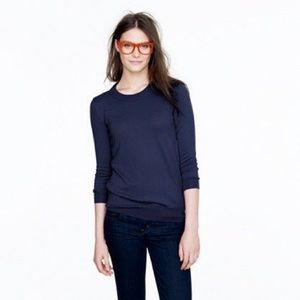 J Crew Tippi Navy Blue Merino Wool Sweater
